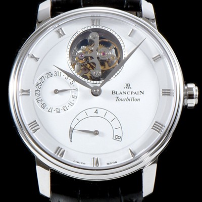 레플리카 [블랑팡] 남성용 빌레레 클래식 6025-1542-55B 투어빌론 화이트 다이얼 BLA4202  