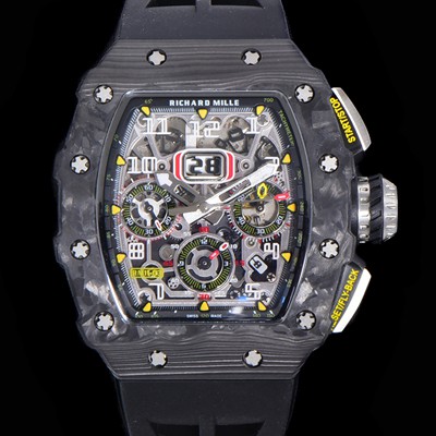 레플리카 [리차드밀레] 남성용 플라이백 RM11-03 오버사이즈 데이트 크로노그래프레드 포지드 카본 케이스 스켈레톤 다이얼 오토매틱 무브먼트 RIC08715  