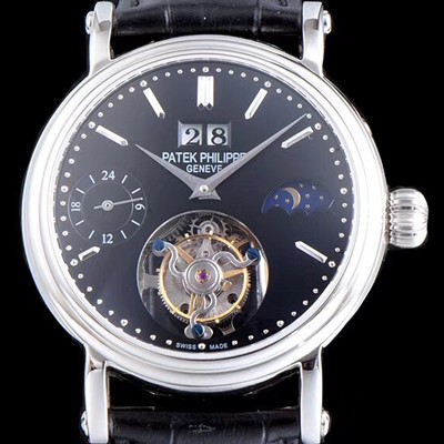 레플리카 [파텍필립] 남성용 그렌드 컴플리케이션 투어빌론 무브먼트 문페이즈 블랙 다이얼 PAT0100  