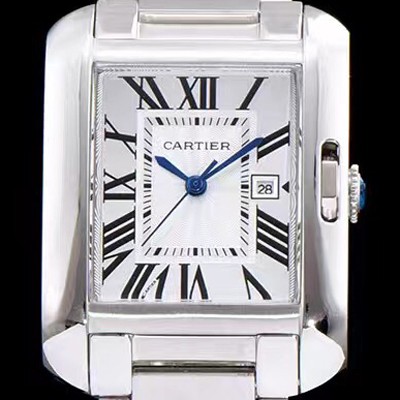레플리카 [까르띠에] 남성용 탱크 화이트 다이얼 쿼츠 무브먼트 CAR0010  