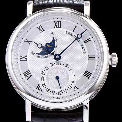 레플리카 [브레게] 남성용 클레식 워치 문페이즈 실버 텍스쳐 다이얼 오토매틱 무브먼트 BRG4213  