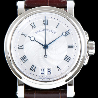 레플리카 [브레게] 남성용 마린 컬렉션 5817ST/12/5V8 빅데이트 UP!! 39MM 화이트 물결무늬 다이얼 Cal.517GG HG 오토매틱 무브먼트 BRG0427  