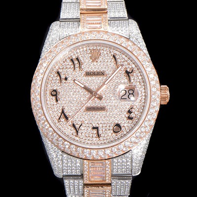 레플리카 [로렉스] 남성용 수제공정형 다이아 18K 로즈골드 튜닝 데이져스트 오토매틱 ETA 2824-2 41mm 보석다이얼 rol96226  