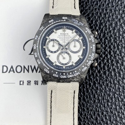 레플리카 [로렉스]남성용 데이토나 DIW 포지드카본 커스텀 40미리 크로노그래프 오토매틱 Cal.4130 무브먼트 화이트 다이얼 rol5652  