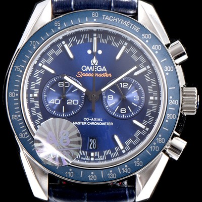 레플리카 [오메가] 남성용 스피드마스터 329.53.44.51.03.001 레이싱 코-액시얼 마스터 크로노미터 타키미터 크로노그래프 블루 다이얼 일본 수입산 쿼츠 무브먼트 OMG0003  