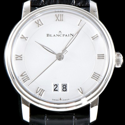 레플리카 [블랑팡] 남성용 빌레레 6669-1127-55B 그랑데 라지 데이트 울트라 슬림 40MM UP!! 화이트 다이얼 Cal.6950 오토매틱 무브먼트 BLA4200  