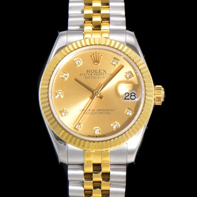 레플리카 [로렉스] 여성용 데이져스트 오이스터 31mm 레이디 오토매틱  18K 옐루골드 투톤콤비 5열 브레이슬릿 메탈줄 골드다이얼 rol25367  