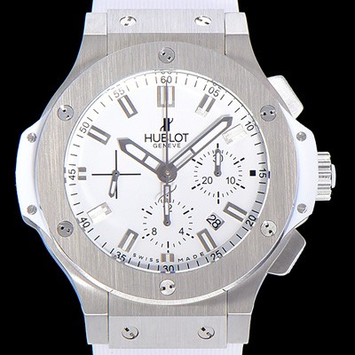 레플리카 [휴블렛]남성용 빅뱅 크로노그래프 44미리 우레탄 오토매틱 화이트다이얼 HUB92268  