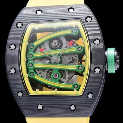 레플리카 [리차드밀레] 남성용 RM59-01 스켈레톤 그린옐로 다이얼 오토매틱 무브먼트 RIC4230  