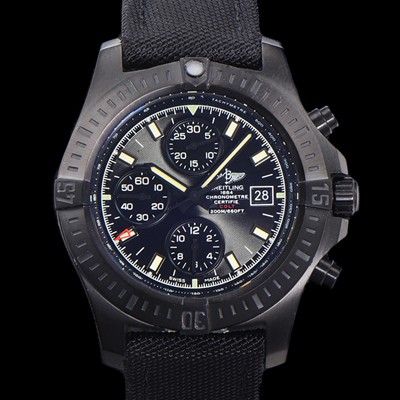 레플리카 [브라이틀링] 남성용 어벤져 크로노그래프 ETA 7750-2 타입 45mm PVD코팅 나토천밴드 블랙다이얼 bre8824  