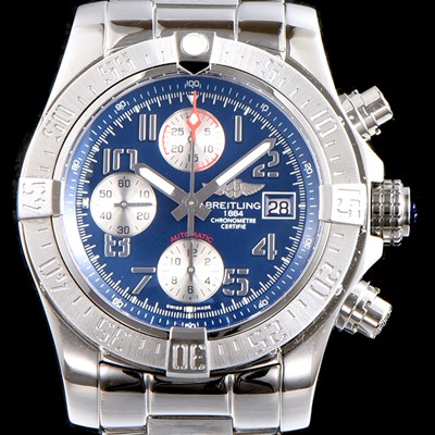 레플리카 [브라이틀링] 남성용 슈퍼 어벤져II A1338111/C870/170A 크로노그래프 블루 다이얼 브레이슬릿 오토매틱 무브먼트 BRE0252  