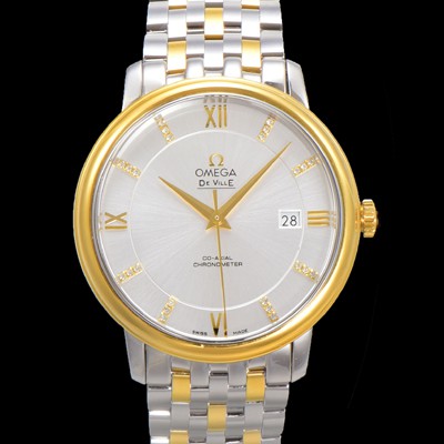 레플리카 [오메가] 남성용 드빌 프레스티지 424.20.37.20.58.001 오토매틱 Cal.8800타입 39.5mm 18K 옐로우골드 메탈줄 화이트 다이얼 omg20202  