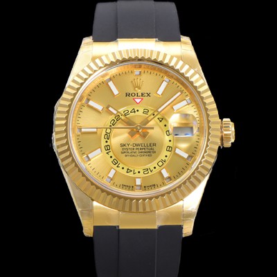 레플리카 [로렉스] 남성용 스카이더웰러 m336238-0001 18K 옐루골드 42mm 오토매틱 Cal.9002 타입 우레탄줄 골드 다이얼 rol5311  