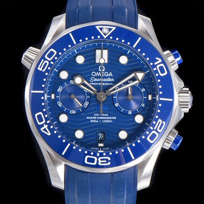 레플리카 [오메가] 남성용 씨마스터 디버 300M 코엑시얼 크로노그래프 P. 9900타입 44mm 러버우레탄밴드 블루다이얼   omg54790  