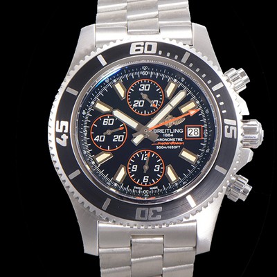 레플리카 [브라이틀링] 남성용 에어로마린 슈퍼오션 어비스 크로노그래프 오토매틱 Eta7750-2 타입 44mm 메탈시계 블랙다이얼 bre4982  