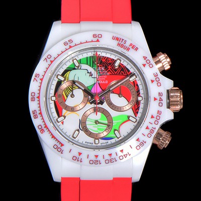 레플리카 [로렉스] 남성용 세라믹 데이토나 크로노그래프 오토매틱 A7750-2 타입 40mm 세라믹재질 러버우레탄줄 래드다이얼  rol1211  