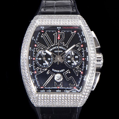 레플리카 [프랭크뮬러] 남성용 뉴 사라토거 오토매틱 크로노그래프 A7750-2타입 44mm 보석/다이아셋팅 가죽줄 블랙다이얼 fra24685  