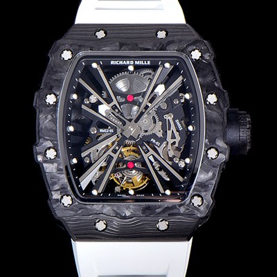 레플리카 [리차드밀레] 남성용 리차드밀 RM12-01 투어빌론 수동기계식 포지드 카본케이스 켈레톤 다이얼 RIC01369  