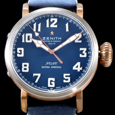 레플리카 [제니스] 남성용 파일럿 타입20 29.2430.679/57.C808 엑스트라 스페셜!! 고급스러운 18K 로즈골드 케이스 콤비 네이비 다이얼 오토매틱 무브먼트 ZEN4230  