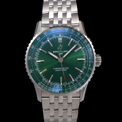 레플리카 [브라이틀링] 남성용 네비타이머 A17329371L1A1 크로노그래프 오토매틱 2824 타입 41mm 메탈줄 그린 다이얼 bre6038  