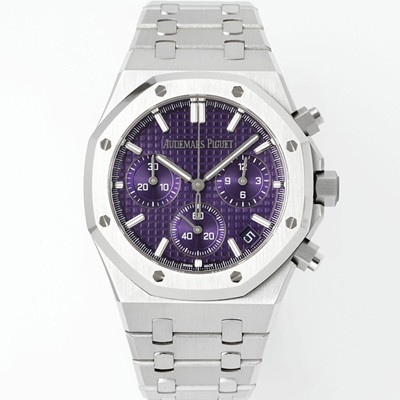 레플리카 [오데마피게] 남성용 로얄오크 26240BC.OO.1320BC.01 크로노그래프 41mm 오토매틱 Cal.4401 타입 퍼플 와플 다이얼 aud6555  