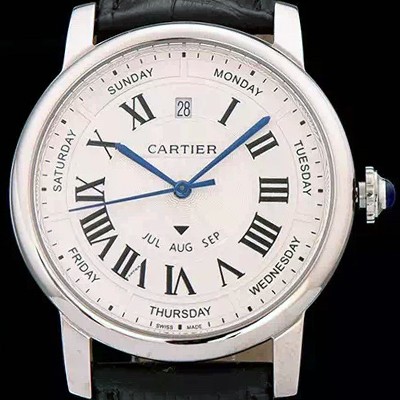 레플리카 [까르띠에] 남성용 솔로 드 까르띠에 오토매틱 42mm 화이트다이얼 CAR0042  
