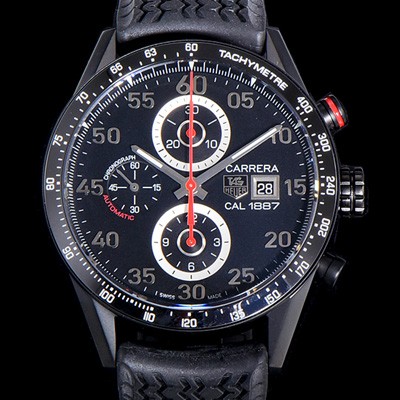 레플리카 [태그호이어] 남성용 까레라 칼리버 1887 세라믹 베젤 블랙 다이얼 TAG73996  