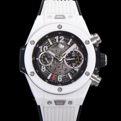 레플리카 [휴블렛] 남성용 위블러 빅뱅 유니코 화이트매직 45mm  오토매틱 HUB1241타입 무브먼트 세라믹 우레탄줄 스켈래톤 화이트 다이얼  hub5191  