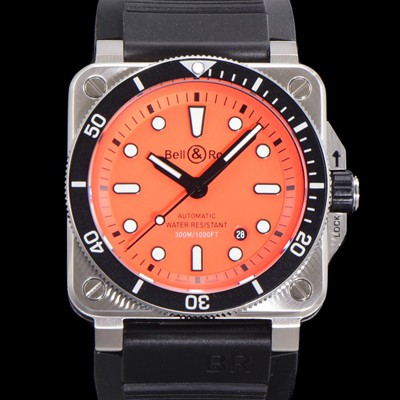 레플리카 [벨엔로즈] 남성용 BR03-92 다이버 스틸 오토매틱 ETA2836-2 타입 42mm 우레탄줄 오랜지다이얼 bel94887  