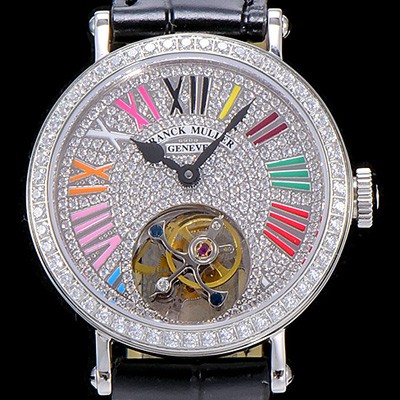 레플리카 [프랭크뮬러] 론드 래디 컬러드림 투어빌론 34mm 다이아세팅 화이트다이얼 FRA53984  