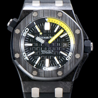 레플리카 [오데마피게] 남성용 신형 다이버 모델!! 로얄오크 오프쇼어15706AU.OO.A002CA.01 포지드카본 블랙 와플 다이얼 오토매틱 무브먼트 AUD0200  