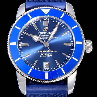 레플리카 [브라이틀링] 남성용 슈퍼오션 해리티지 II 오토매틱 ETA2824-2 타입 42미리 세라믹베젤 러버/우레탄줄 블루다이얼 BRE75519  