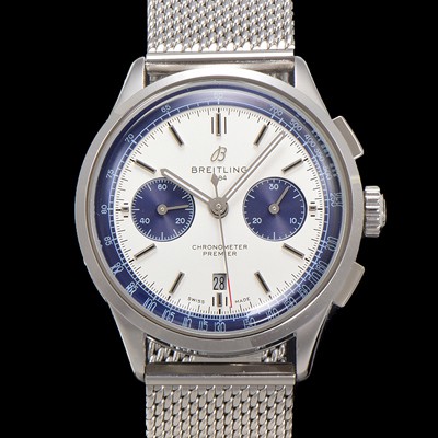 레플리카 [브라이틀링] 남성용 프리미에르 크로노그래프 7750 타입 오토매틱 42mm 메쉬밴드 화이트 다이얼 bre6013  