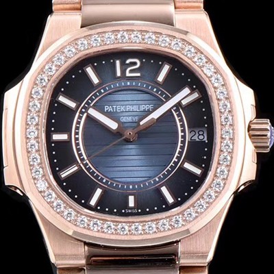 레플리카 [파텍필립] 여성용 노틸러스 7010/1R-010 하이엔드 최상급쥬얼 다이아몬드 베젤 그레이 텍스쳐 다이얼 브레이슬릿 스위스 정품 쿼츠 무브먼트 PAT0102  