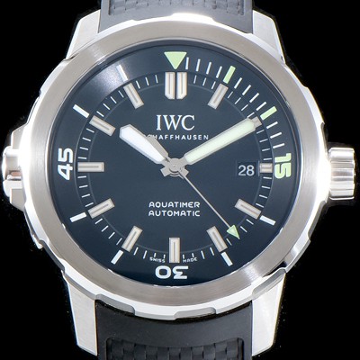 레플리카 [아이더블유씨] 남성용 아쿠아타이머 IW329001 신형 다이버 워치!! 센트럴 해킹 세컨즈 블랙 다이얼 오토매틱 무브먼트 IWC0103  