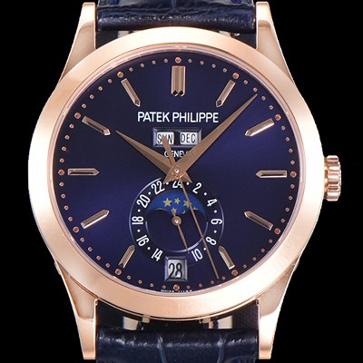 레플리카 [파텍필립] 남성용 컴플리케이션 5396R-014 에뉴얼 캘린더 39MM UP!! 데이-데이트 문페이즈 18K 로즈골드 케이스 네이비 다이얼 Cal.324 S C 오토매틱 무브먼트 PAT0150  