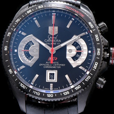 레플리카 [태그호이어] 남성용 그렌드 까레라 크로노그래프 칼리버 17 블랙 다이얼 ETA-7750 오토매틱 무브먼트 TAG0250  