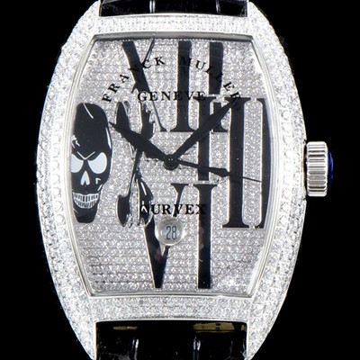 레플리카 [프랭크 뮬러] 남성용 인피니티 2267 QZ COL DRM 스컬 워치!! 풀 다이아셋팅 18k 화이트골드 오토매틱 무브먼트 FRA0403  