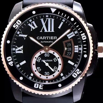 레플리카 [까르띠에] 남성용 칼리브 드 까르띠에 블랙 다이얼 오토매틱 무브먼트 CAR0540  