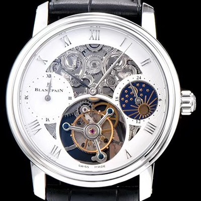 레플리카 [블랑팡] 남성용 VIP타입 리얼 뚜르비용 화이트 다이얼 투어빌론 무브먼트 BLA4200  