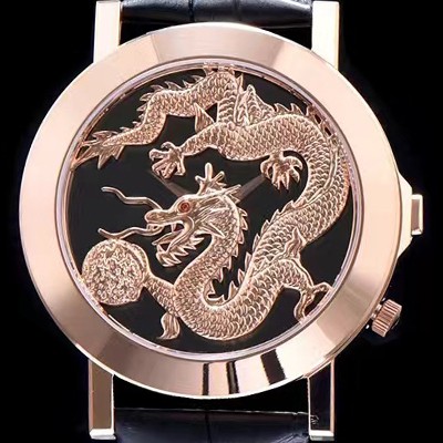 레플리카 [피아제] 남성용 폴로 시리즈 로즈 골드 룡토템 블랙 다이얼 스위스 쿼츠무브 PIA4205  