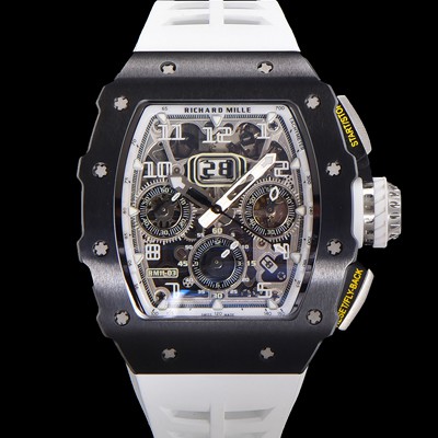 레플리카 [리차드밀레] 남성용 RM11-03 티타늄 케이스/블랙 PVD코딩 베젤 크로노그래프 50mm 오토매틱 무브먼트 스켈레톤 다이얼 ric0255  
