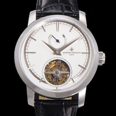 레플리카 [바쉐런콘스탄틴] 남성용 트레디셔널 투어빌론 자동형   42mm 가죽줄 화이트다이얼 vac60493  