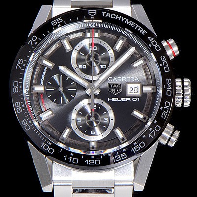 레플리카 [태그호이어]남성용 까레라 크로노그래프 칼리버 오토매틱 Heuer01 43미리 블랙다이얼 TAG21945  