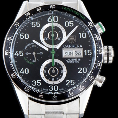 레플리카 [태그호이어] 남성용 NEW 까레라 CV2A1R.FC6235 칼리버16 데이-데이트 크로노그래프 블랙 카본 다이얼 브레이슬릿 오토매틱 무브먼트 TAG0102  