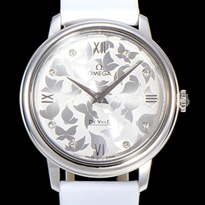 레플리카 [오메가] 여성용 드빌 프레스티지 32.7미리 쿼츠 4061타입 레이디 소가죽줄 화이트다이얼 OMG79479  