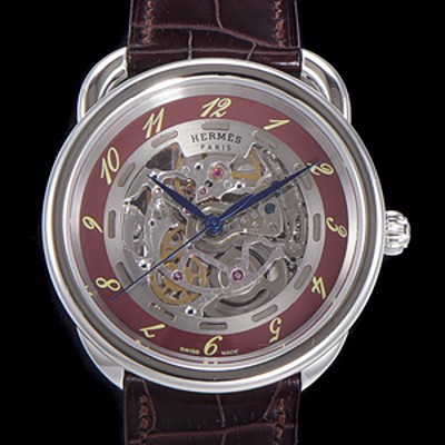 레플리카 [애르메스] 남성용 아쏘 오토매틱 41mm 가죽줄 스켈래톤 다이얼 her72680  