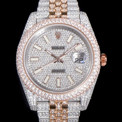 레플리카 [로렉스] 남성용 데이져스트 오토매틱 아시안 2824-2 타입  41mm 18K 로즈골드 904L 다이아몬드 메탈줄 보석다이얼  rol64518  