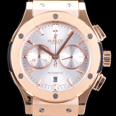 레플리카 [휴블렛] 남성용 클레식 퓨전 521.OX.2610.LR 18K 로즈골드 케이스 크로노그래프 화이트 다이얼 오토매틱 무브먼트 HUB0202  