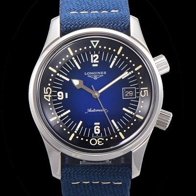 레플리카 [론진] 남성용 해리티지 오토매틱 Cal.L888.5 타입 42mm 가죽줄 블루다이얼 lon5199  